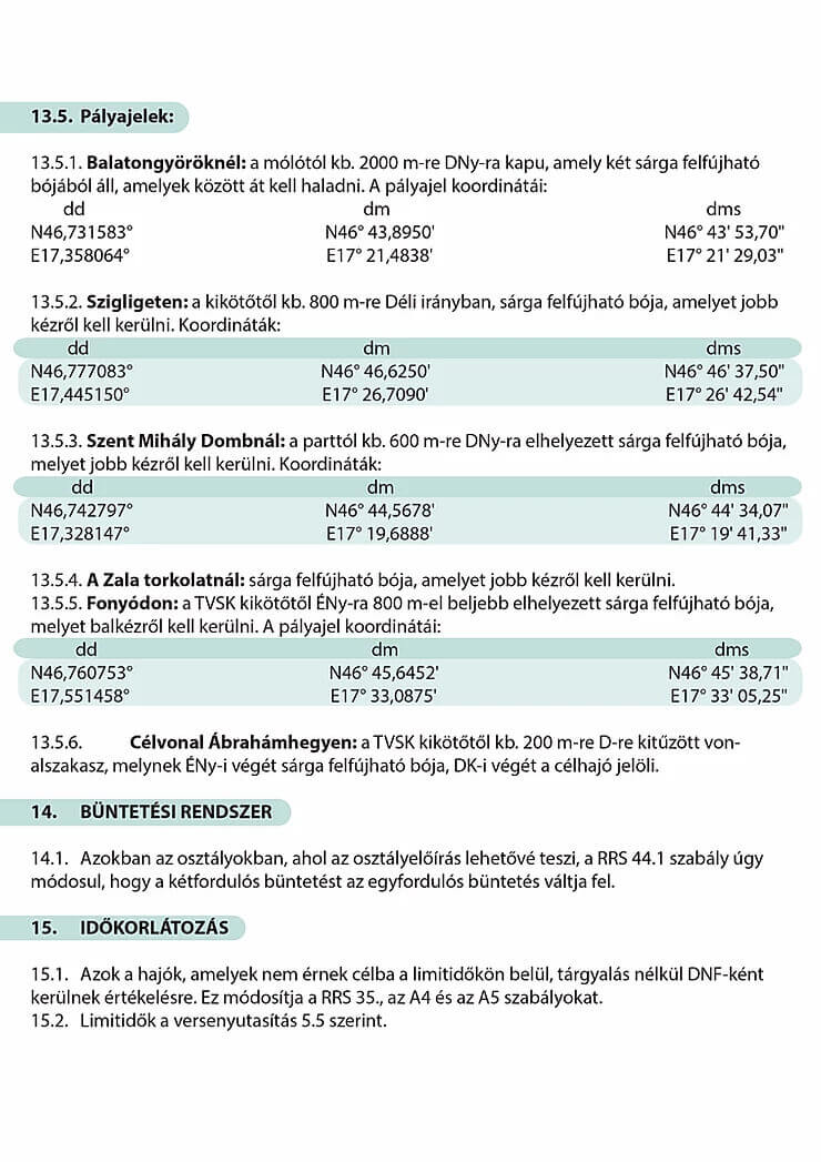 Versenyutasítás - Pünkösdi Regatta