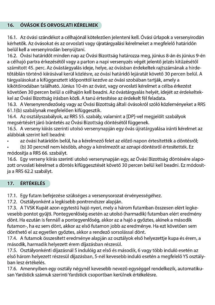 Versenyutasítás - Pünkösdi Regatta